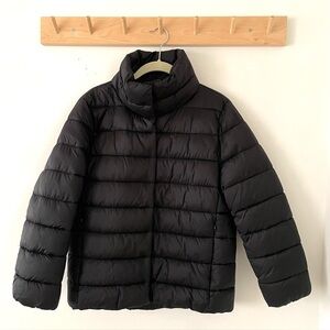 MANGO Puffer Jacket Stand Up Collar Black Small *Petite friendly